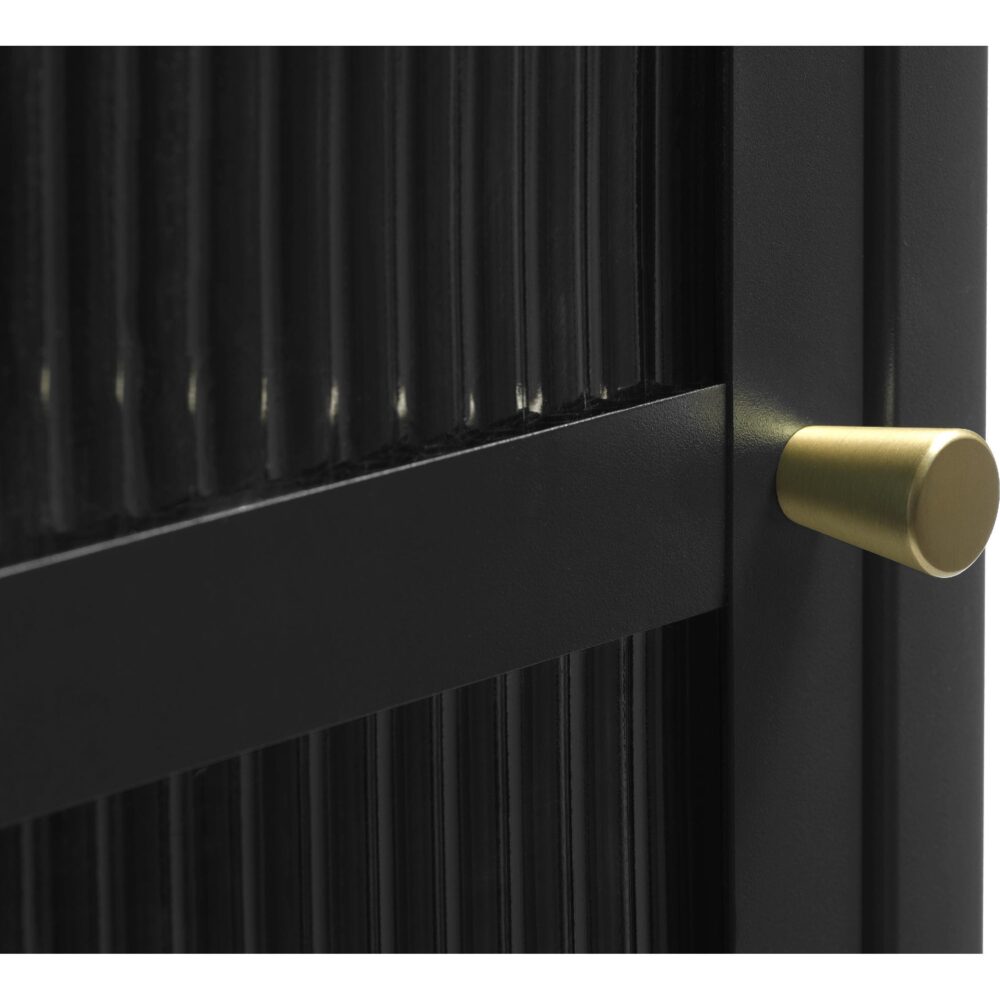 metalen vitrinekast Leni met geribbeld glas afbeelding 4