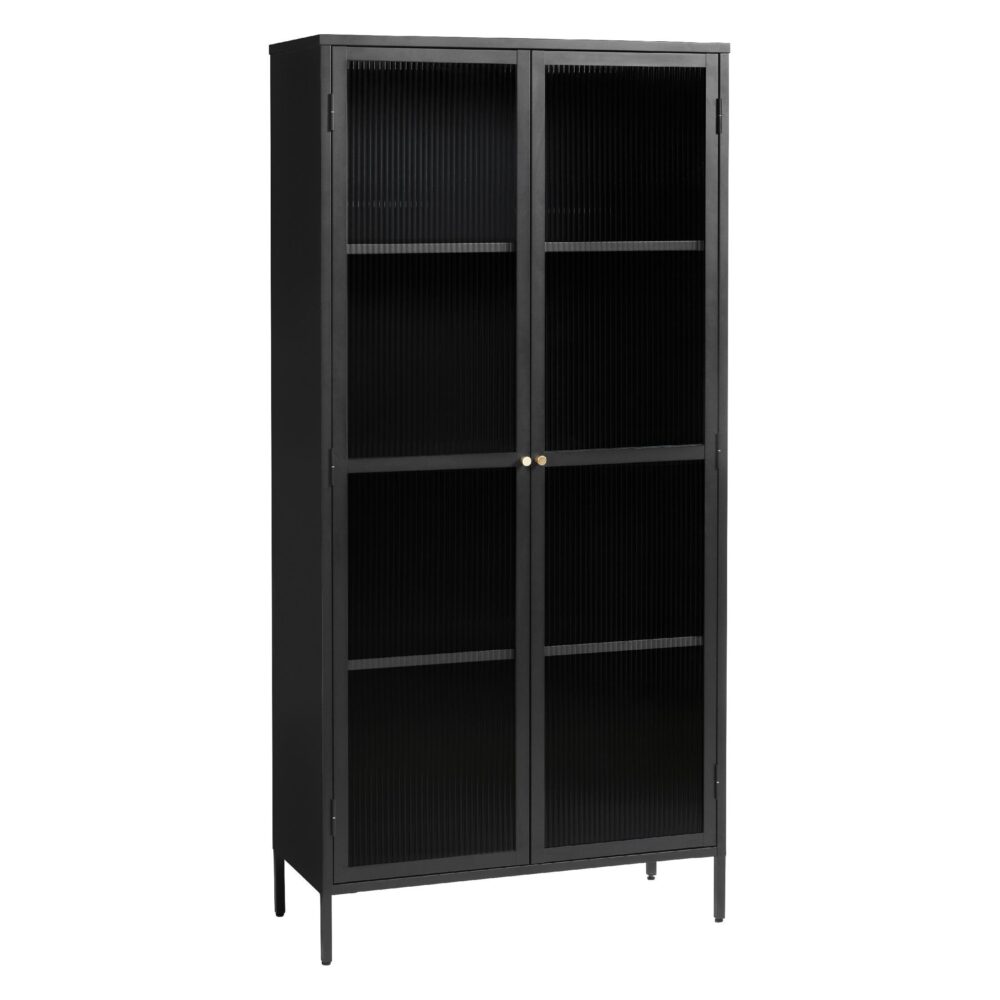 zwarte metalen vitrinekast Leni afbeelding 4