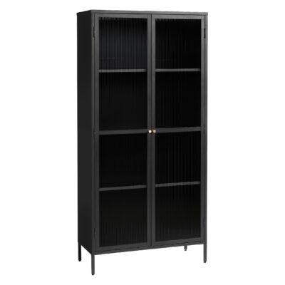 zwarte metalen vitrinekast Leni afbeelding 4