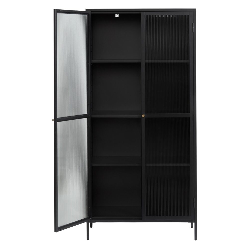 zwarte metalen vitrinekast Leni afbeelding 2