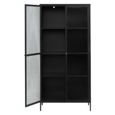 zwarte metalen vitrinekast Leni afbeelding 2