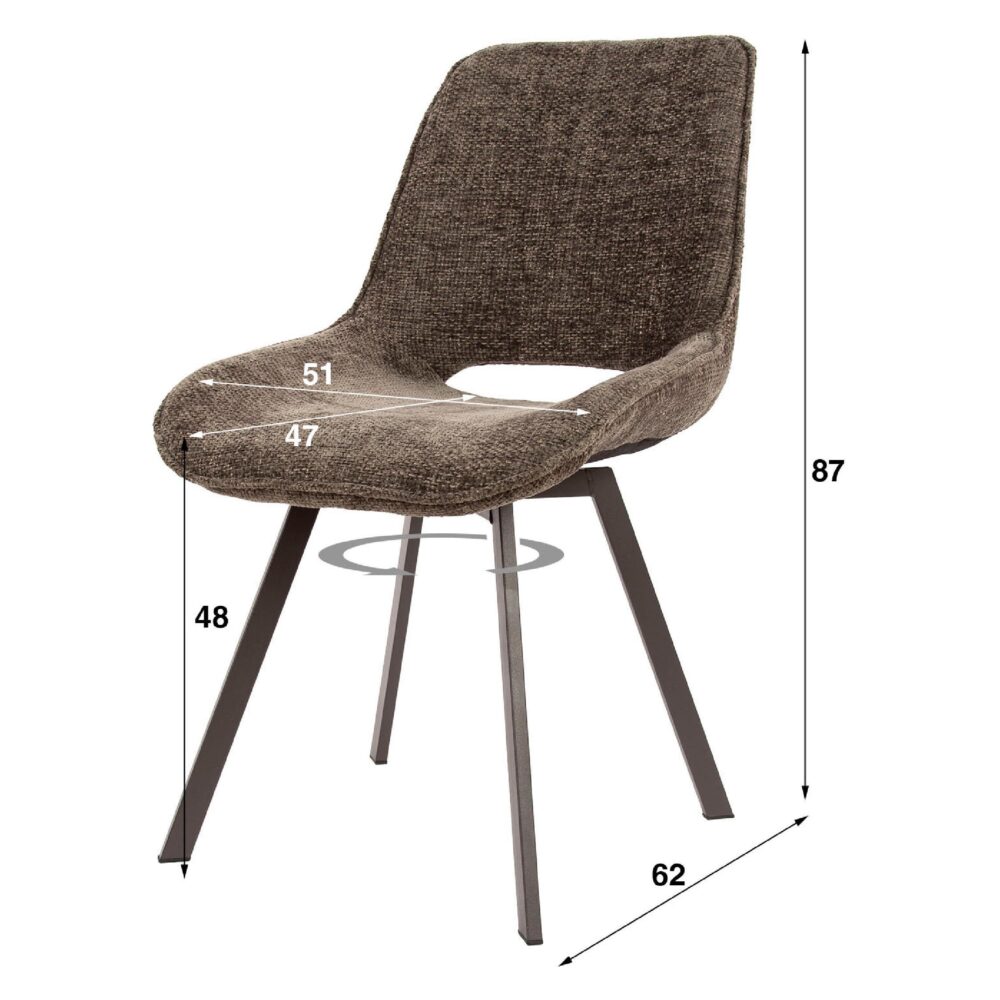 draaibare eetkamerstoelen Eldan taupe set van 4 afbeelding 6