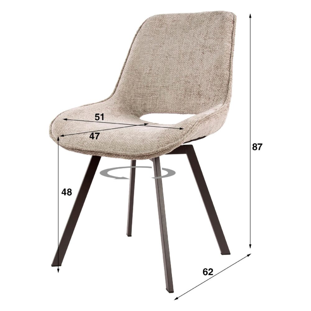 draaibare eetkamerstoelen Eldan zand afbeelding 6