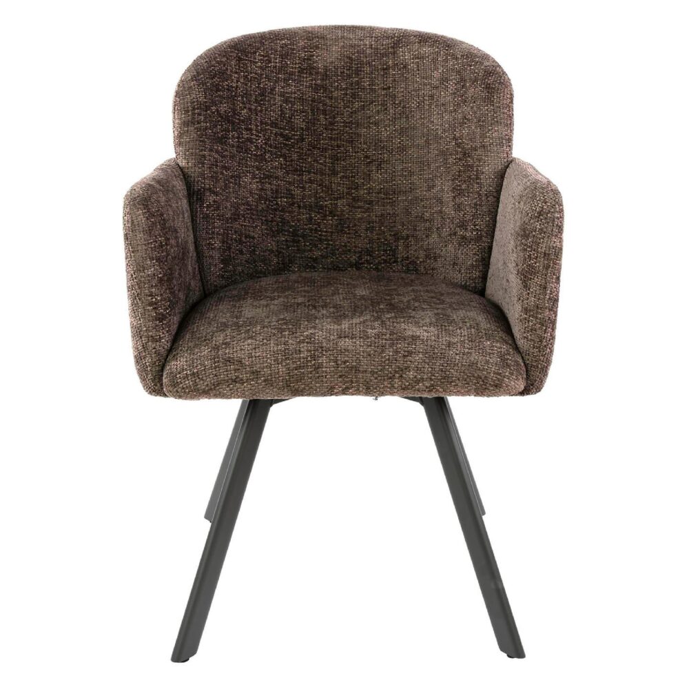 draaibare taupe eetkamerstoelen met armleuning Ami afbeelding 2