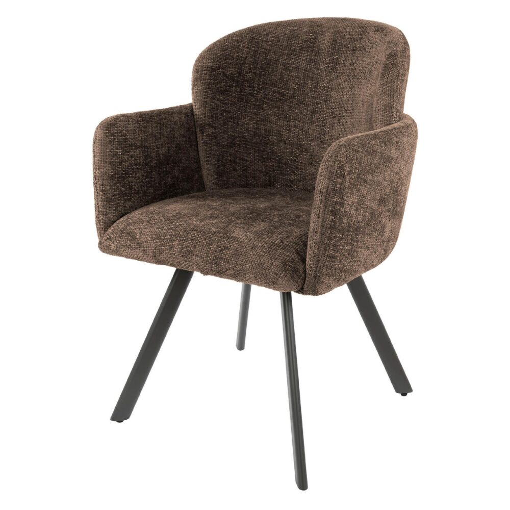 draaibare taupe eetkamerstoelen met armleuning Ami afbeelding 1