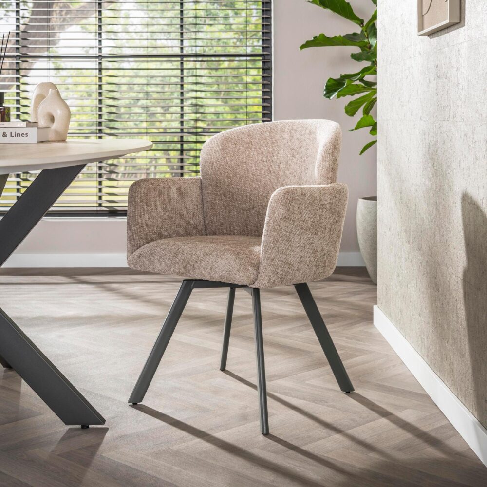 draaibare eetkamerstoelen Ami zand afbeelding 7