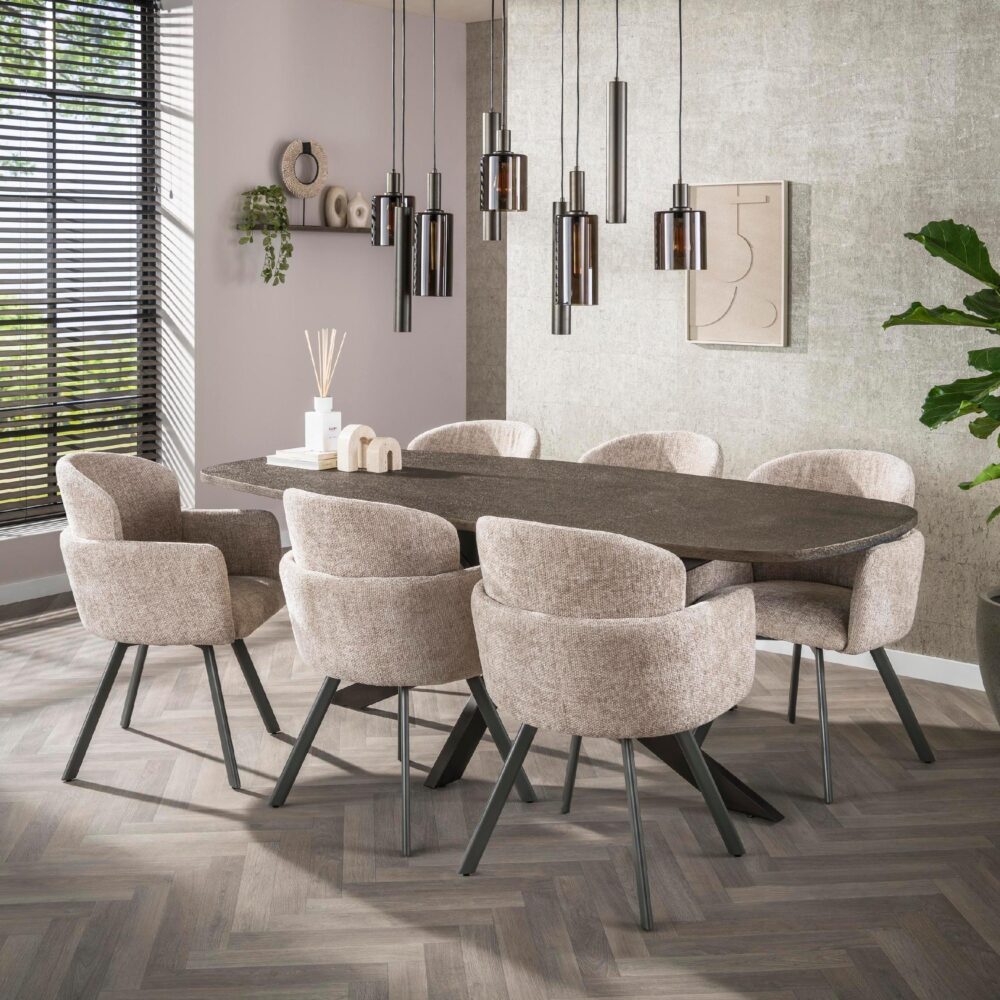 draaibare eetkamerstoelen Ami zand afbeelding 10