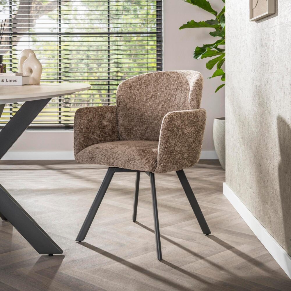 draaibare eetkamerstoel Ami champagne afbeelding 7