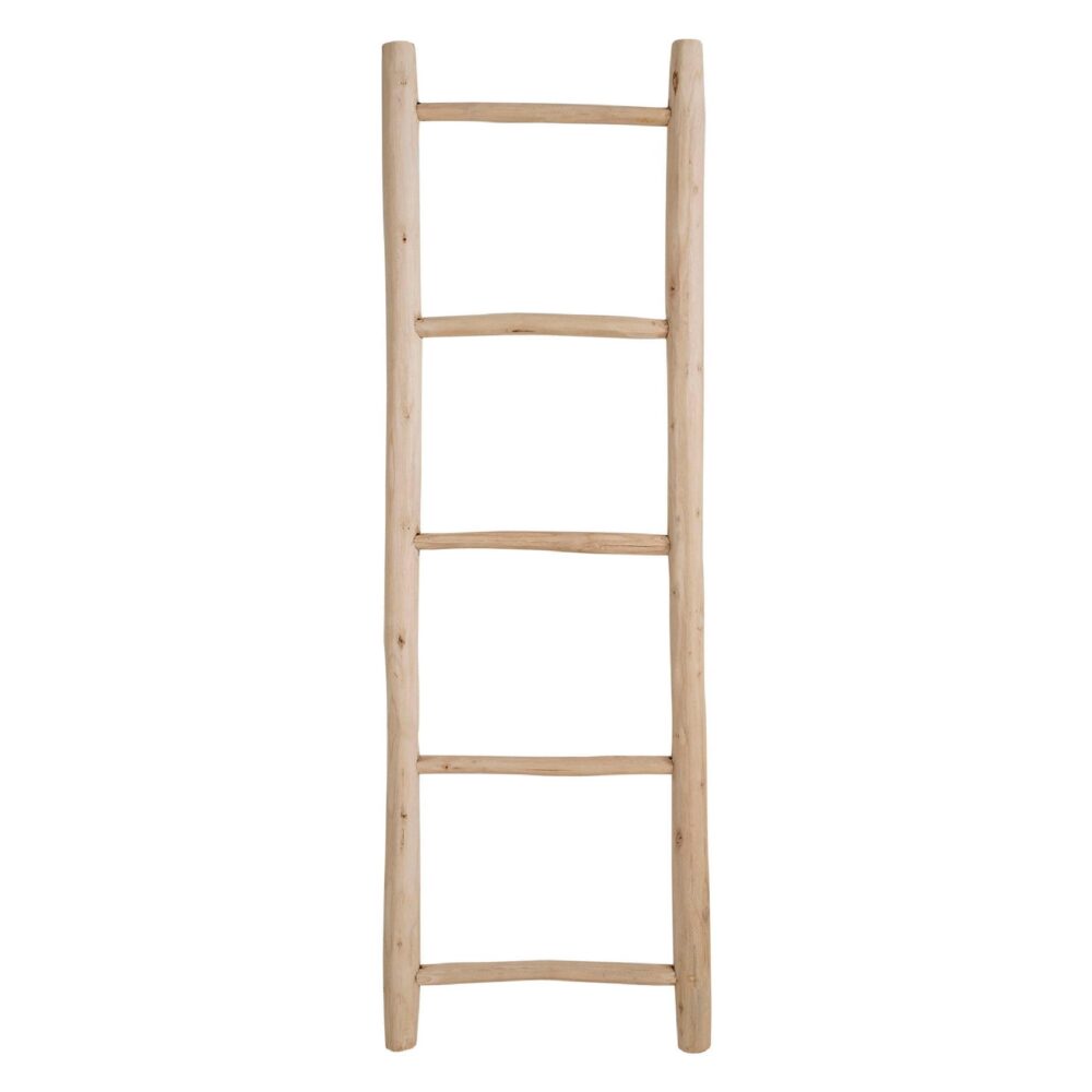 houten decoratieve ladder handdoekrek afbeelding 1