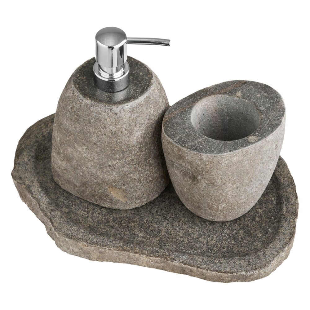 natuurstenen badkamer accessoires set afbeelding 2