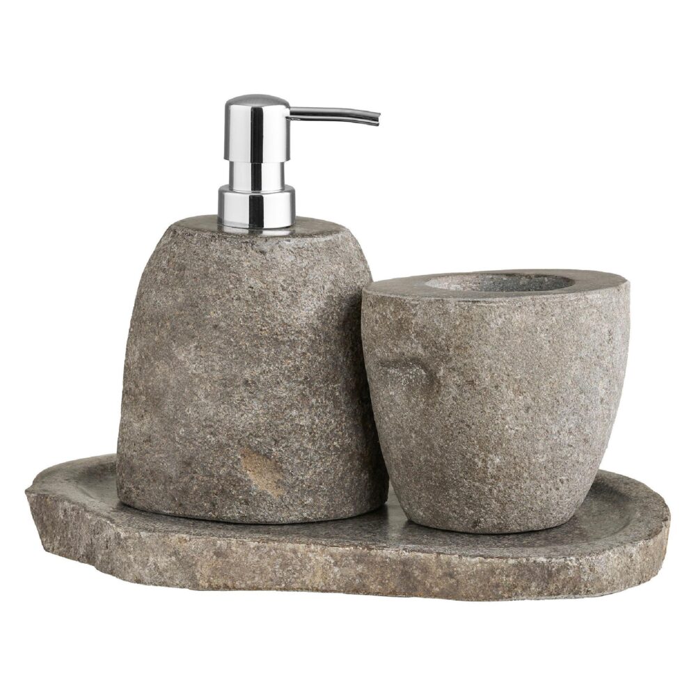 natuurstenen badkamer accessoires set afbeelding 1