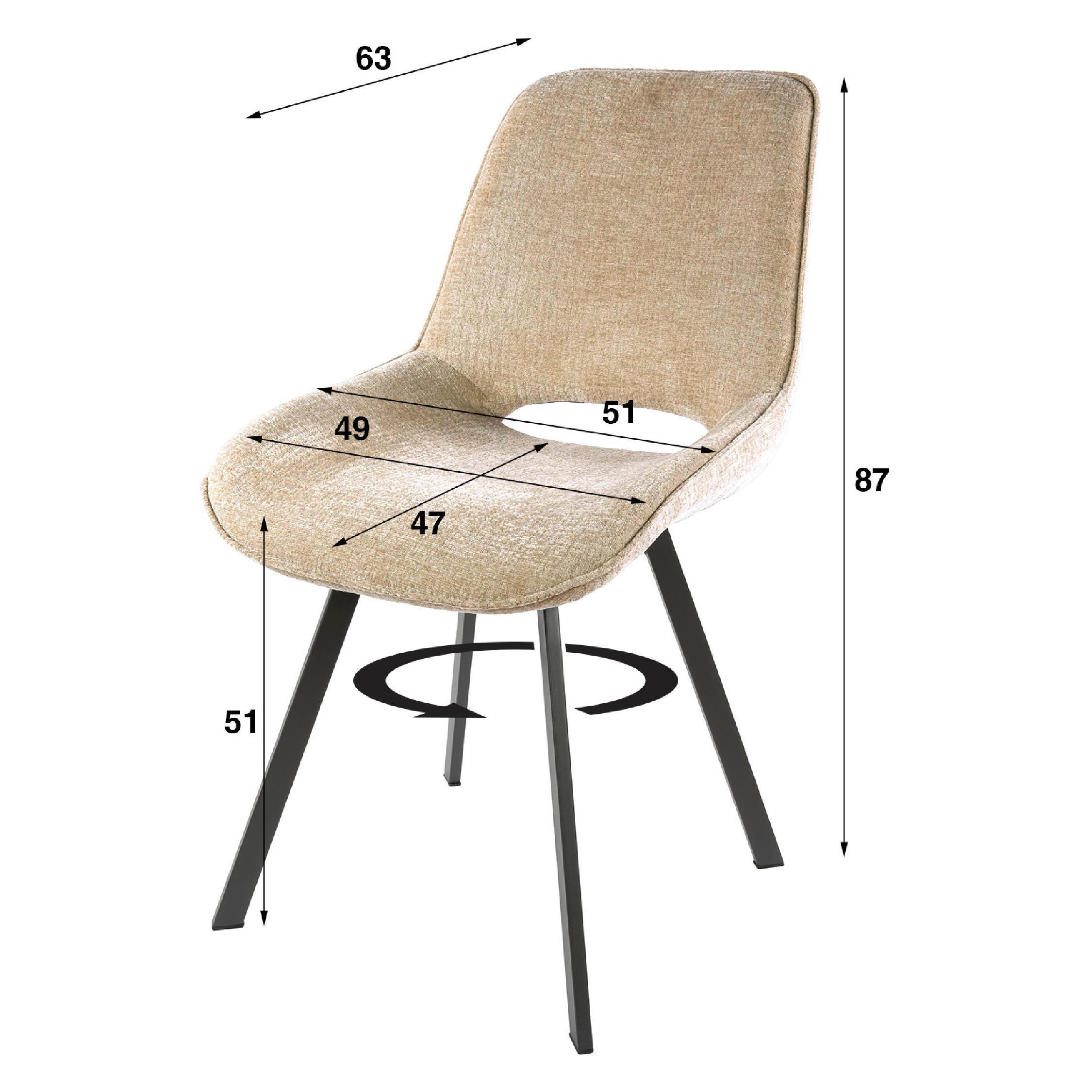 draaibare eetkamerstoelen Eldan zand afbeelding 6