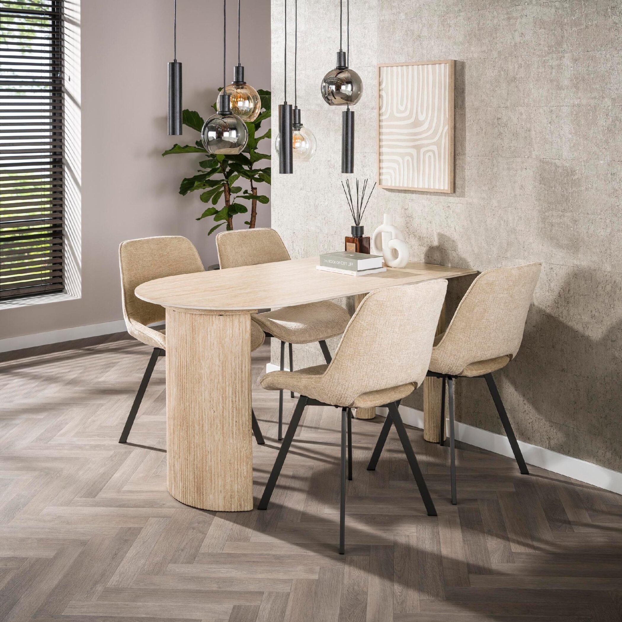 draaibare eetkamerstoelen Eldan zand afbeelding 9