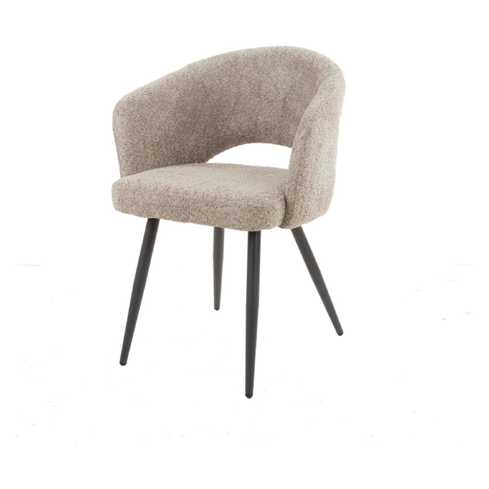 Lowen bouclé eetkamerstoelen met armleuning afbeelding 1
