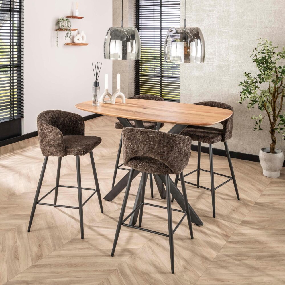 bruine Vona barstoelen set van 2 afbeelding 3