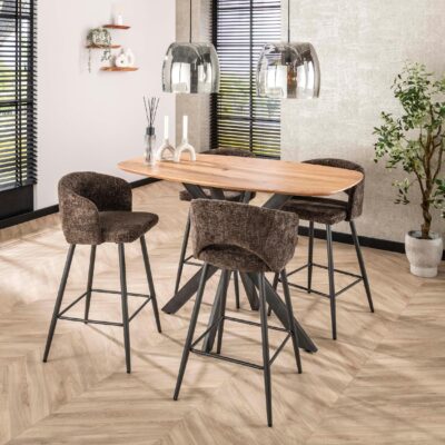 bruine Vona barstoelen set van 2 afbeelding 3