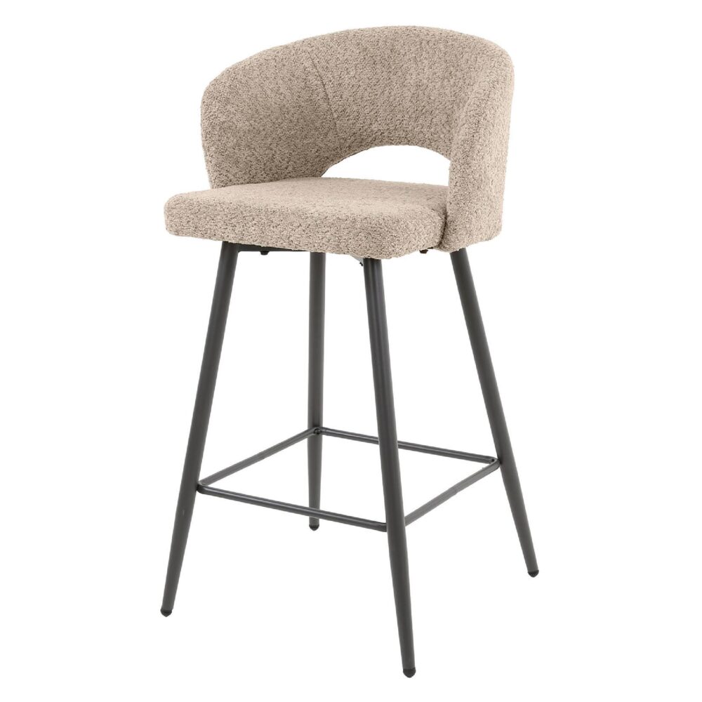 bouclé barstoelen zand Vona afbeelding 1