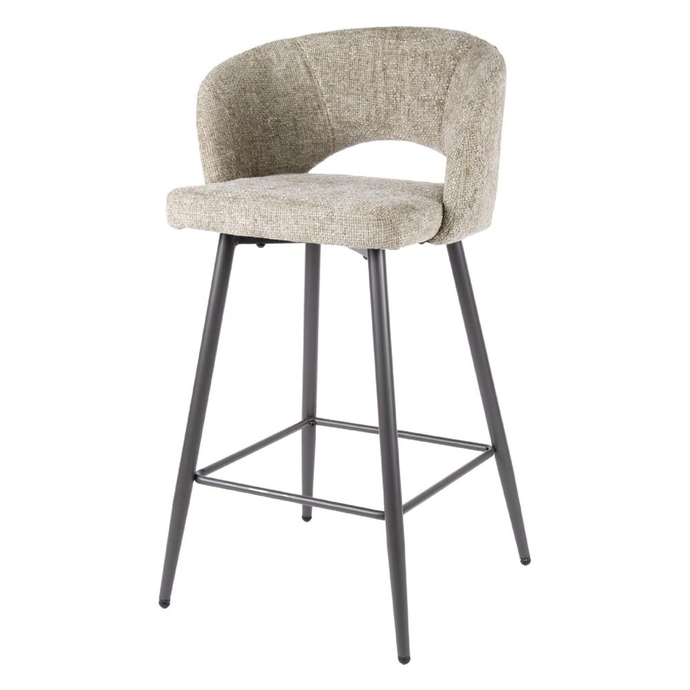 Lowen gestoffeerde barstoelen zand afbeelding 1