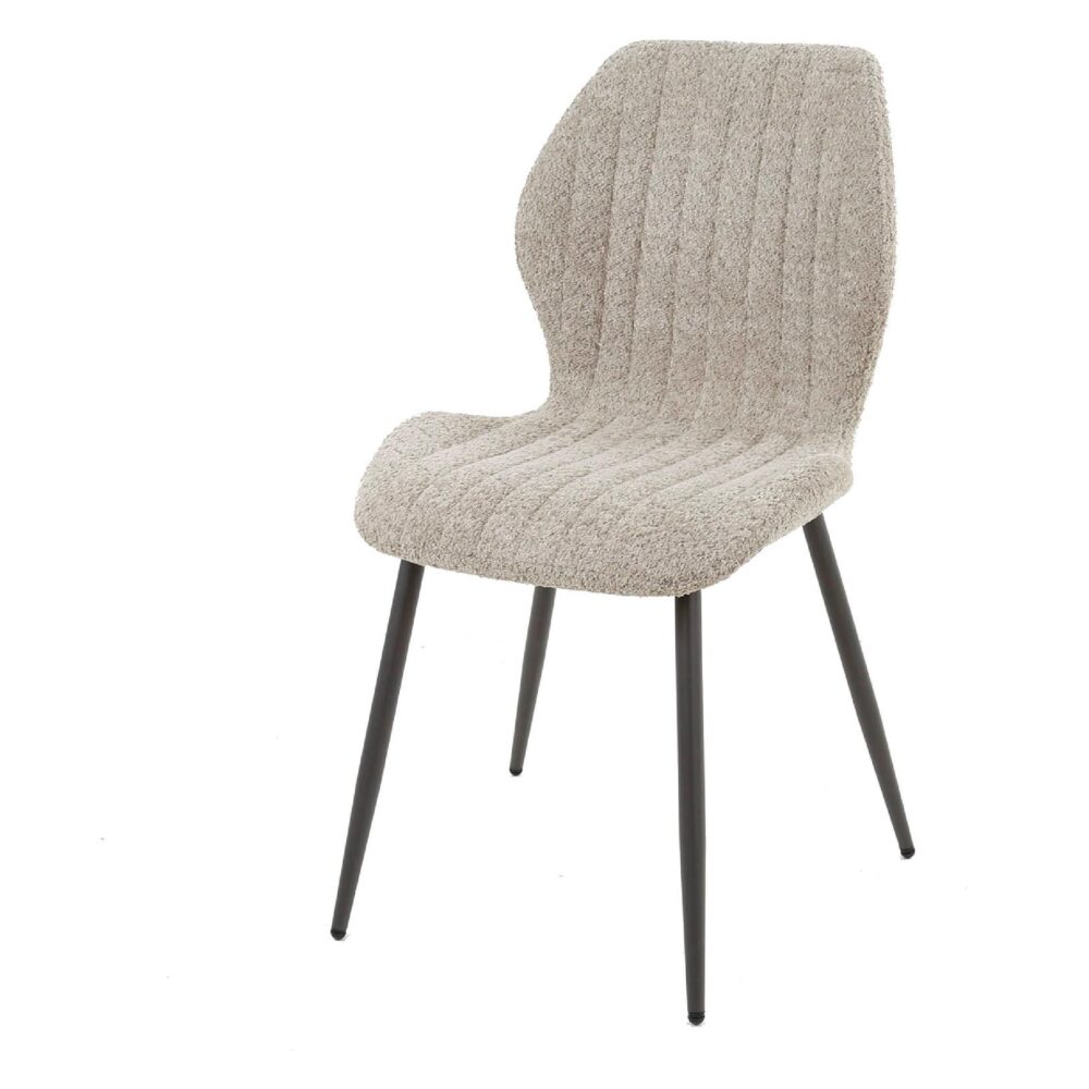 Nest of Nora bouclé eetkamerstoelen zand afbeelding 1