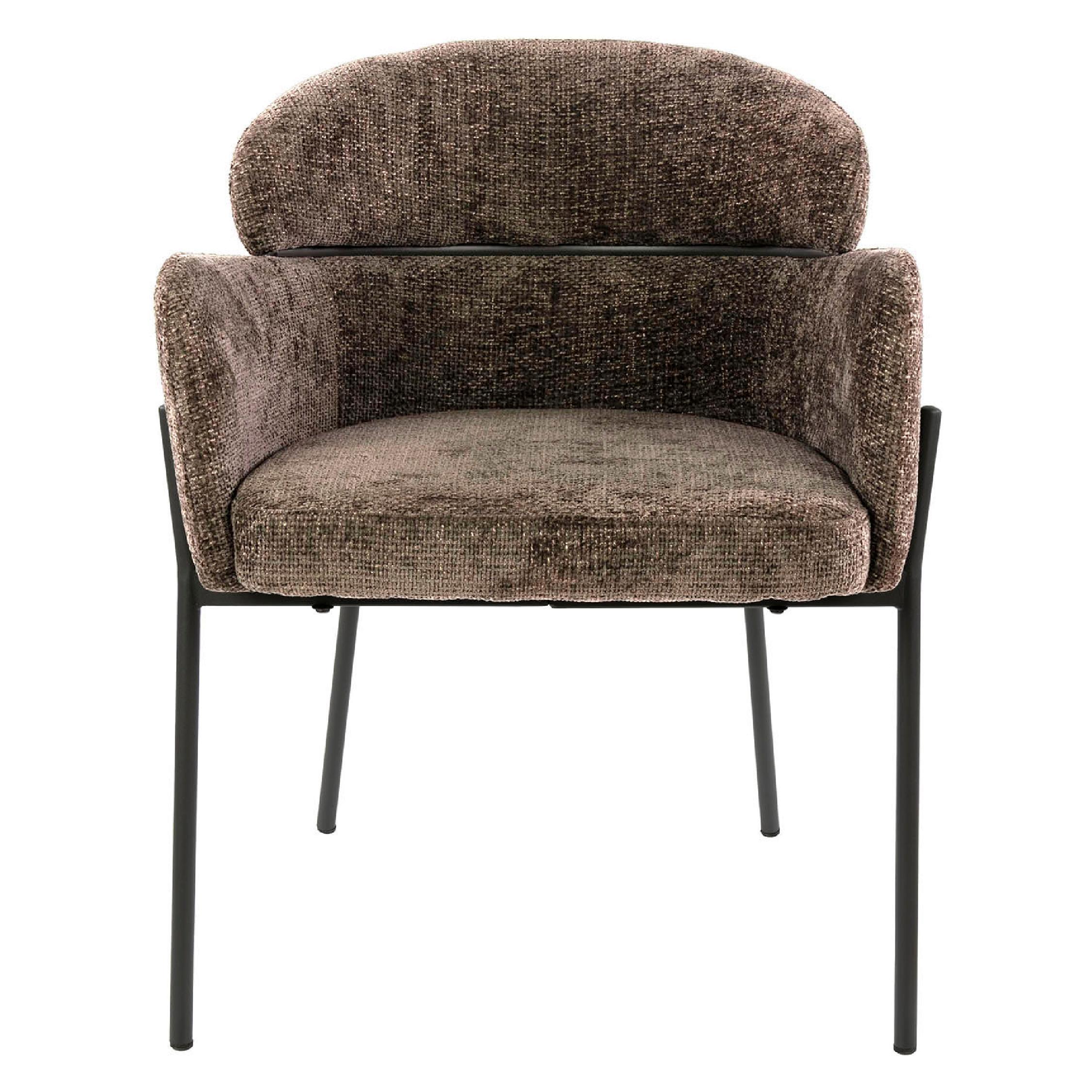 Alea taupe eetkamerstoelen met armleuning afbeelding 2