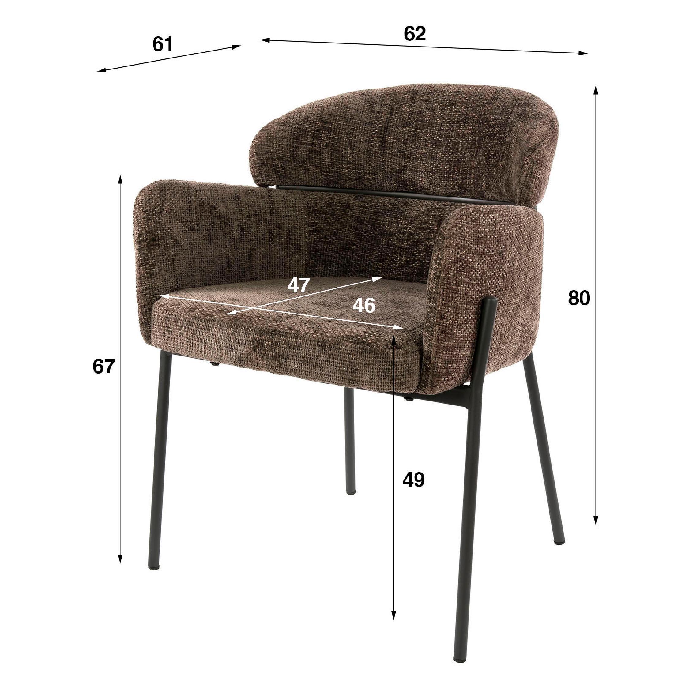 Alea taupe eetkamerstoelen met armleuning afbeelding 6