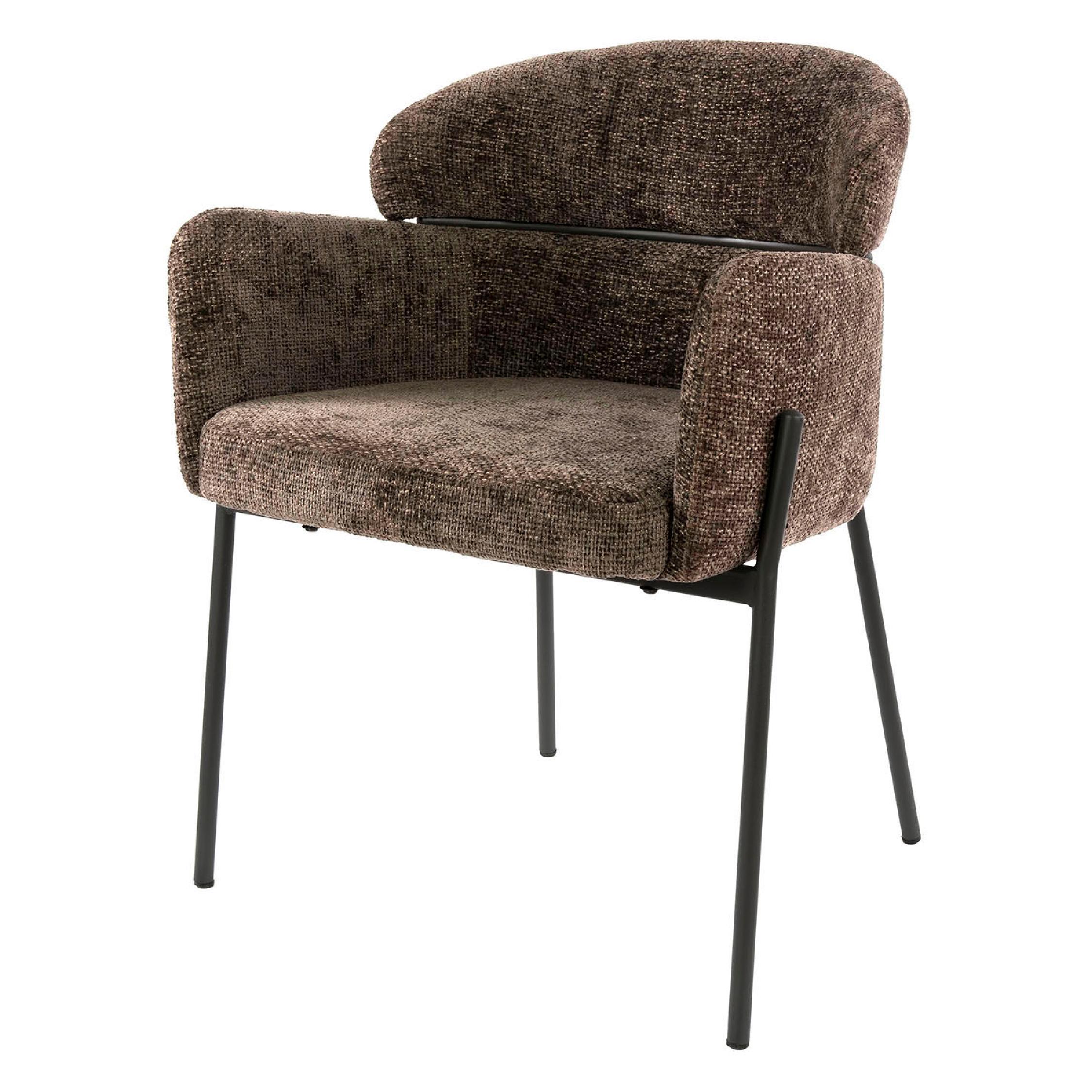 Alea taupe eetkamerstoelen met armleuning afbeelding 1