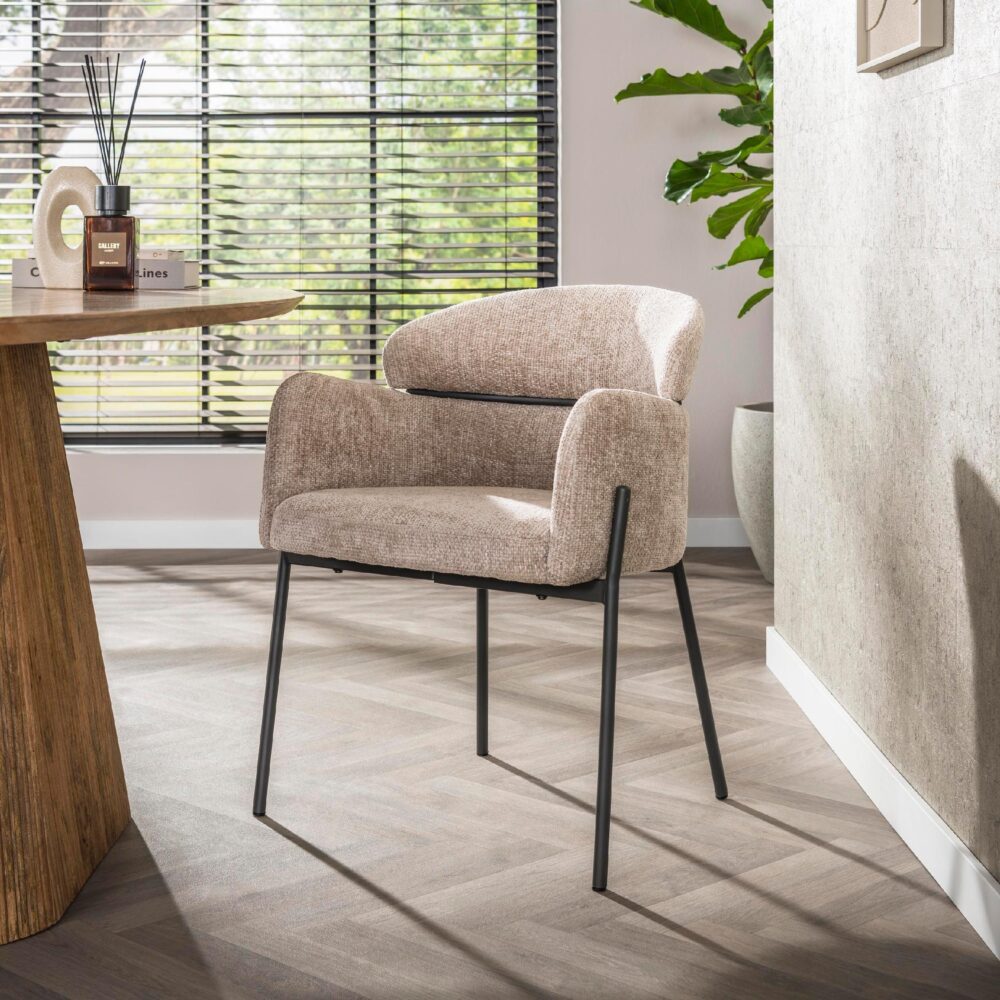 Alea eetkamerstoelen zand met armleuning afbeelding 7