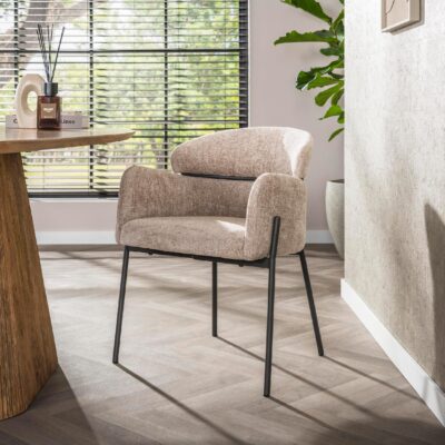 Alea eetkamerstoelen zand met armleuning afbeelding 7