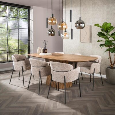 Alea eetkamerstoelen zand met armleuning afbeelding 8