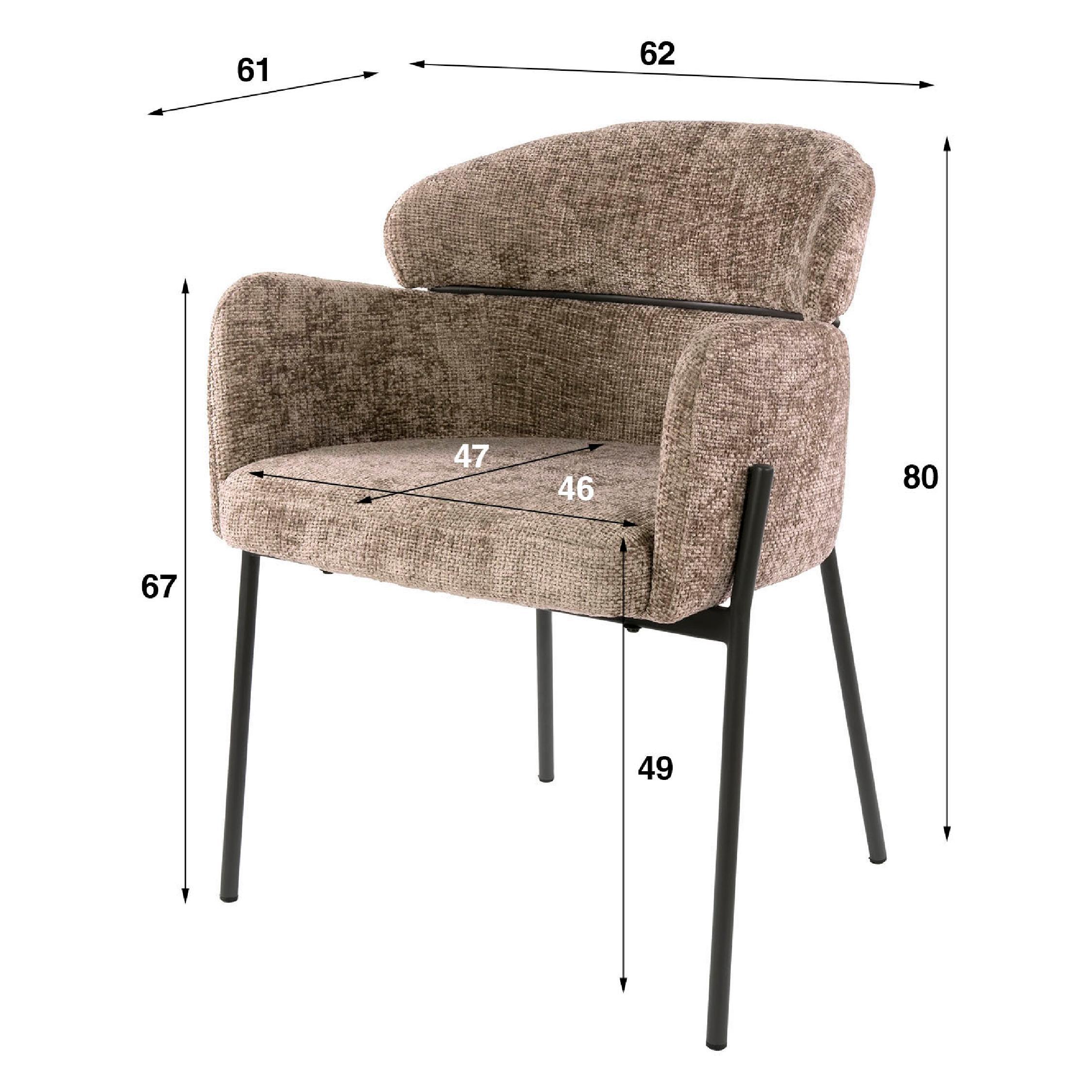 Alea champagne eetkamerstoelen met armleuning afbeelding 6