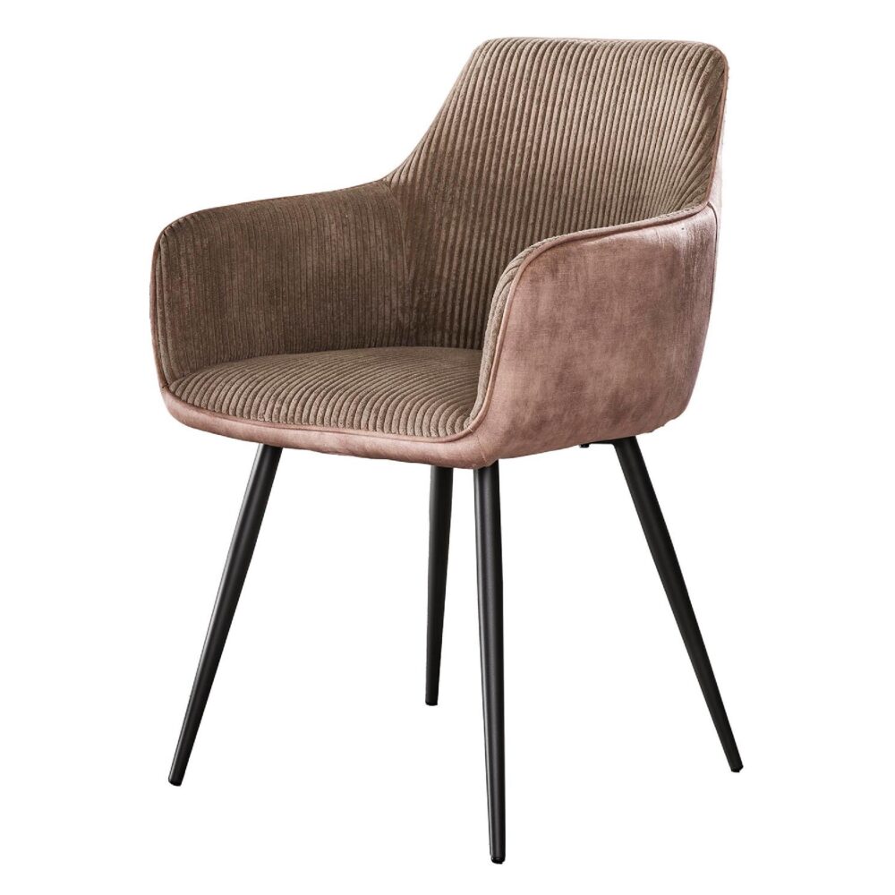 Norel eetkamerstoelen ribstof zand afbeelding 1