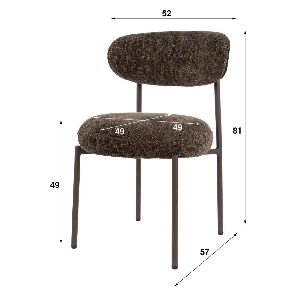 bruine eetkamerstoelen set van 2 Vesk afbeelding 6