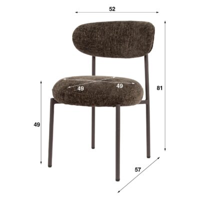 bruine eetkamerstoelen set van 2 Vesk afbeelding 6
