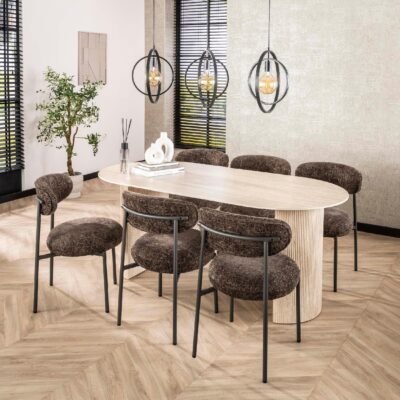 bruine eetkamerstoelen set van 2 Vesk afbeelding 8