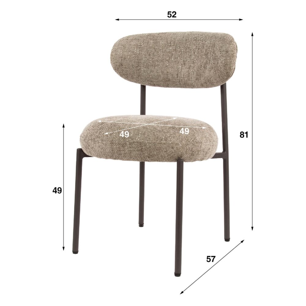 Vesk eetkamerstoelen set van 2 zand afbeelding 6