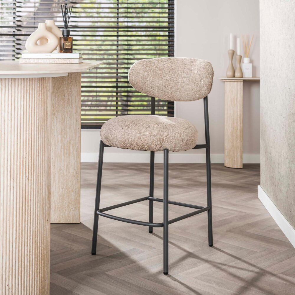 Vesk barstoelen zand met pocketvering afbeelding 2