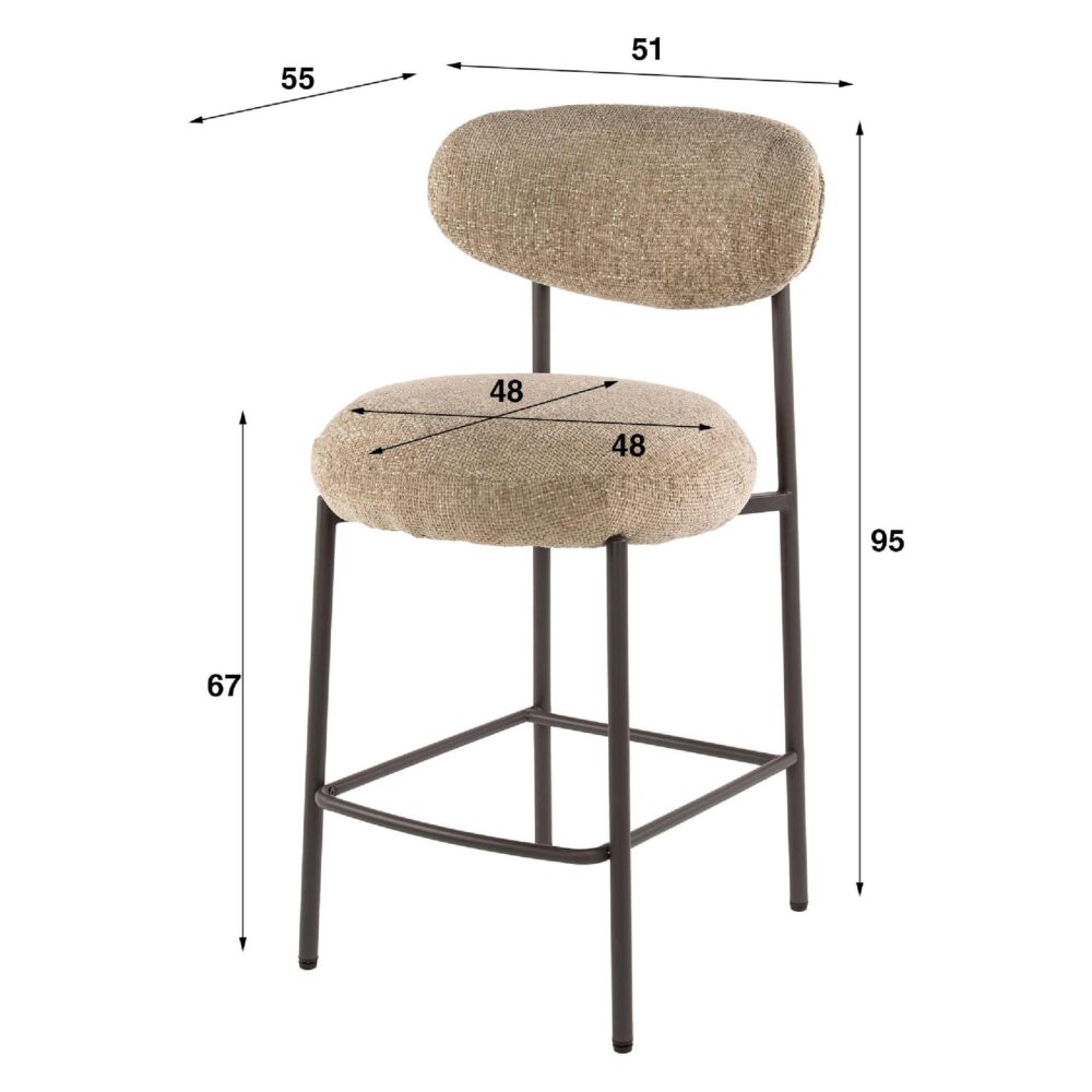 Vesk barstoelen zand met pocketvering afbeelding 1