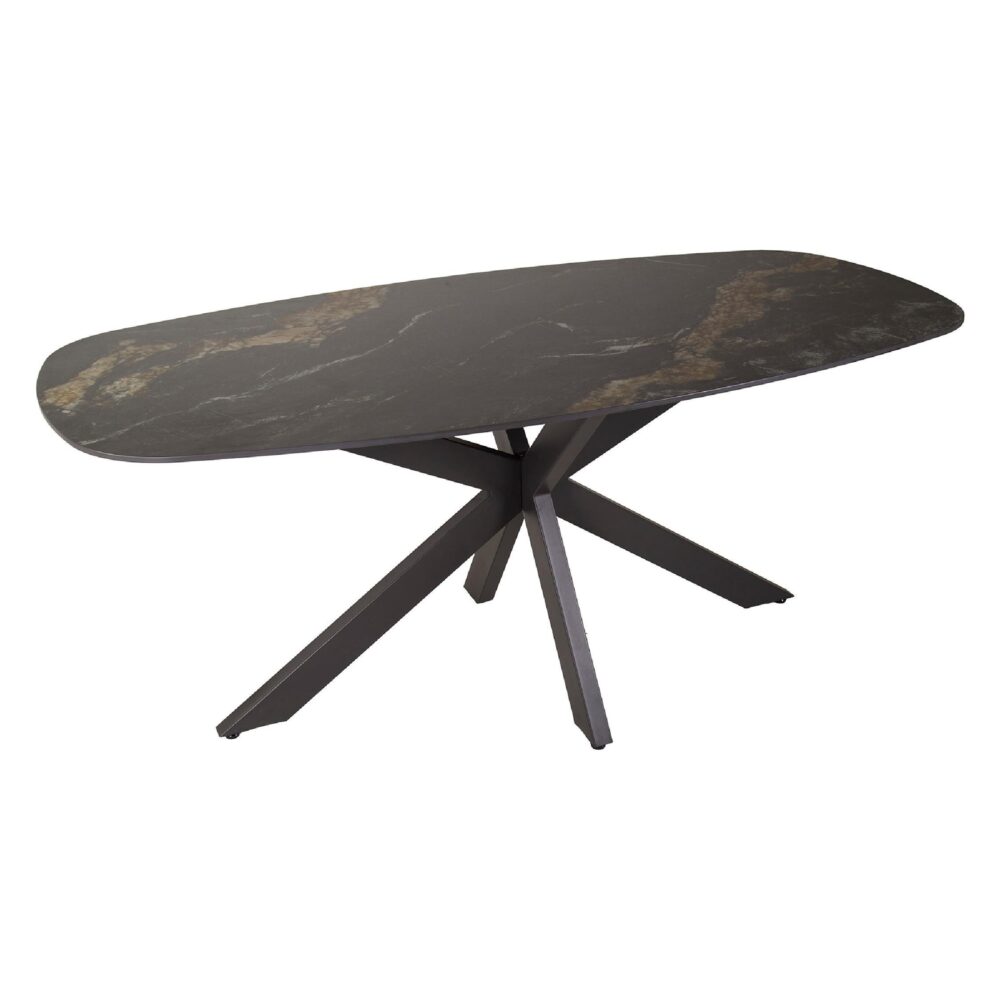 deens ovalen eettafel 180 cm zwart afbeelding 1