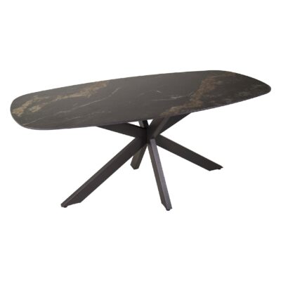 deens ovalen eettafel 180 cm zwart afbeelding 1