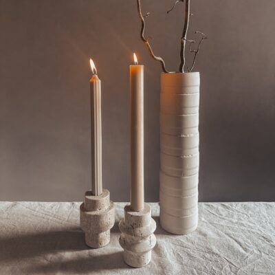 travertin kandelaar cilinder afbeelding 5
