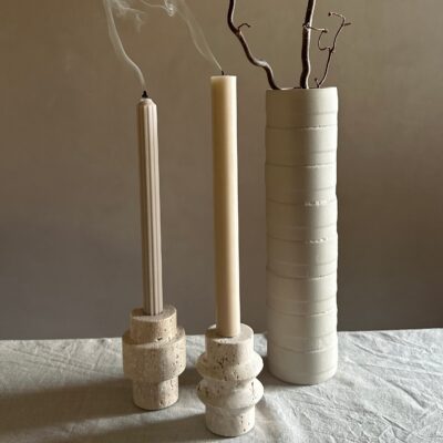 travertin kandelaar cilinder afbeelding 6