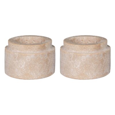 travertin theelichthouders set afbeelding 2