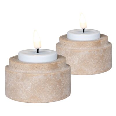 travertin theelichthouders set afbeelding 1