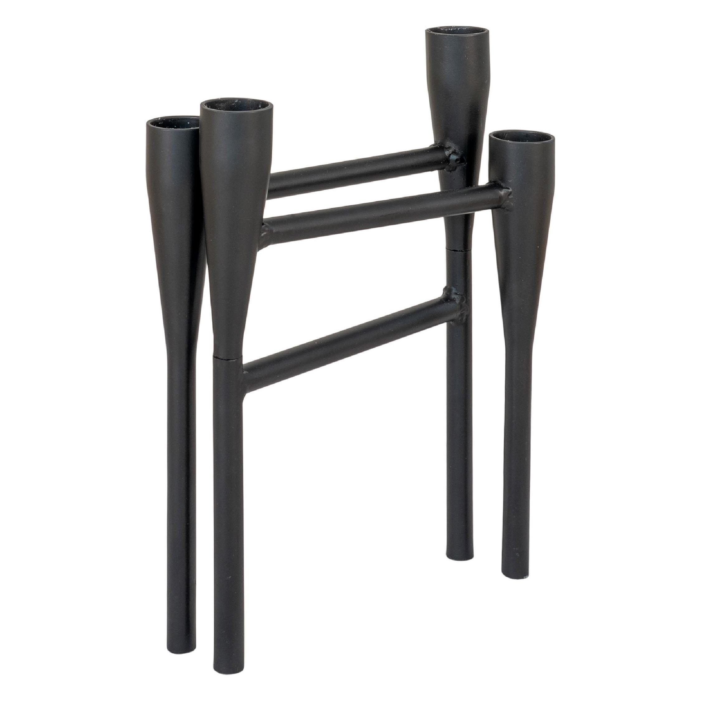 zwarte stalen kandelaar afbeelding 3