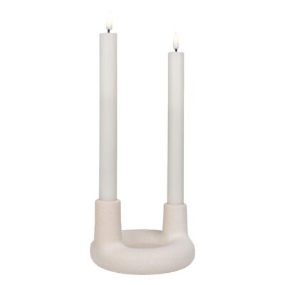 beige keramieken kandelaar afbeelding 4