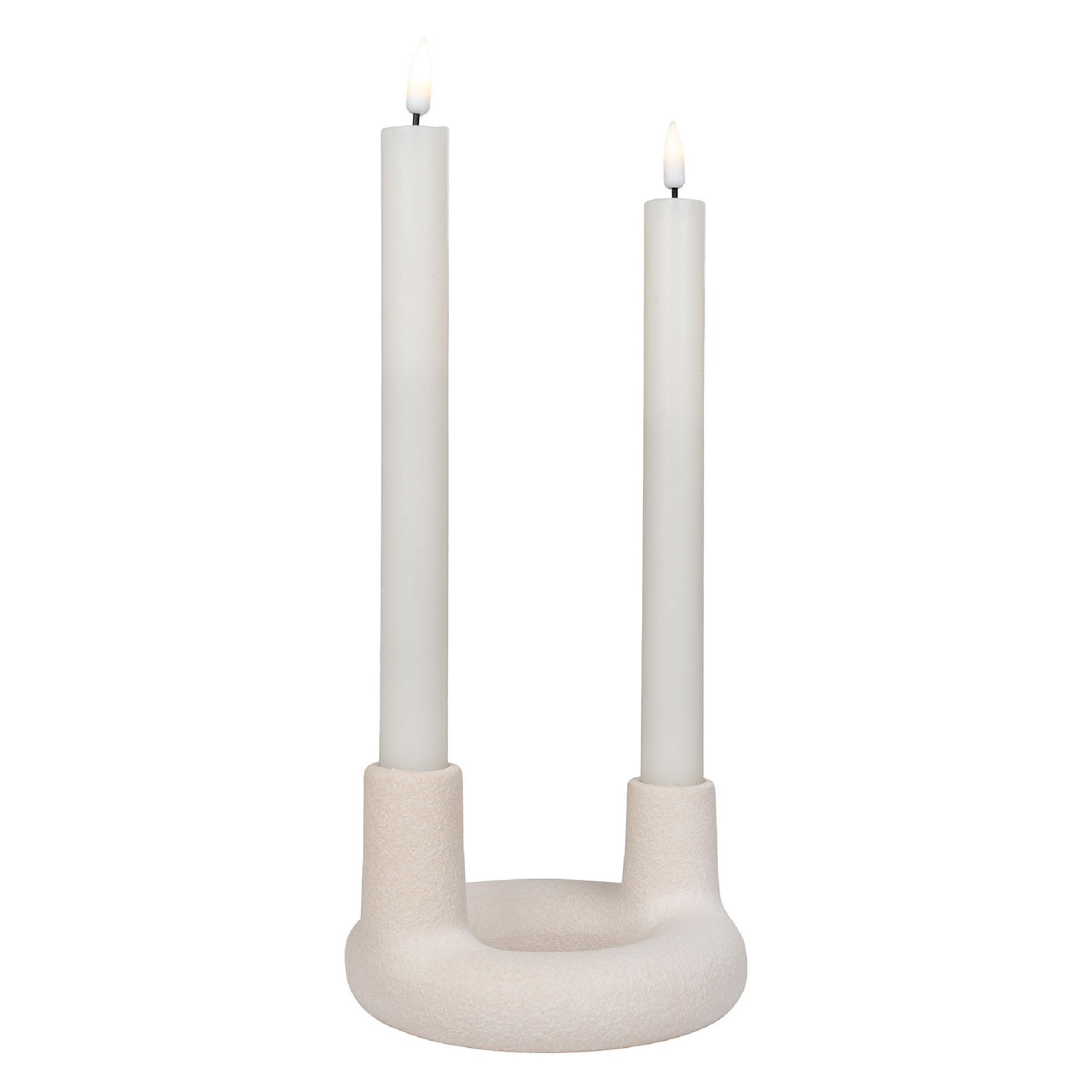 beige keramieken kandelaar afbeelding 4