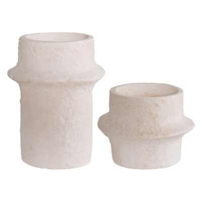 witte cement kandelaars set afbeelding 1