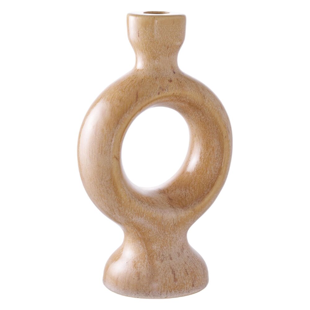 bruine keramieken kandelaar afbeelding 2