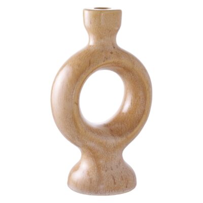 bruine keramieken kandelaar afbeelding 2