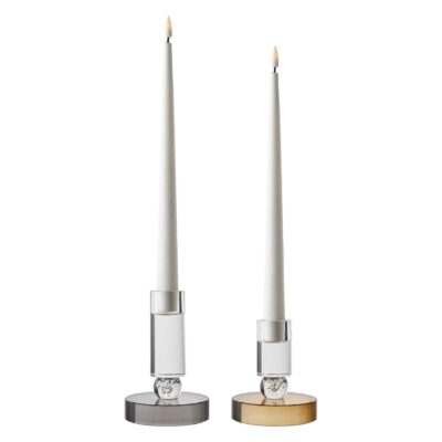 glazen kaarsenhouder bruin wit afbeelding 2